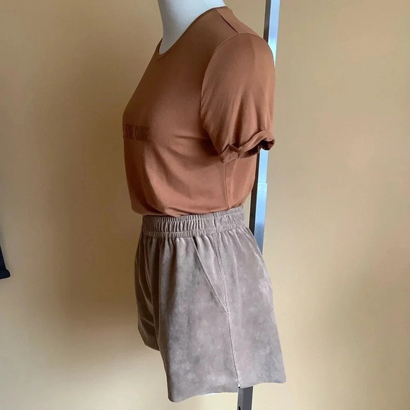 WILFRED FREE Tan Faux Suede Bloomer Shorts Size S - Picture 3 of 11